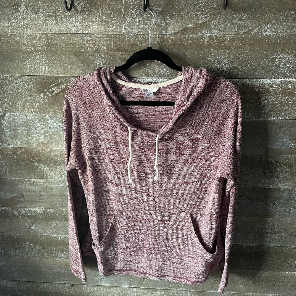 Cozy Maroon Knit Hoodie- Like new